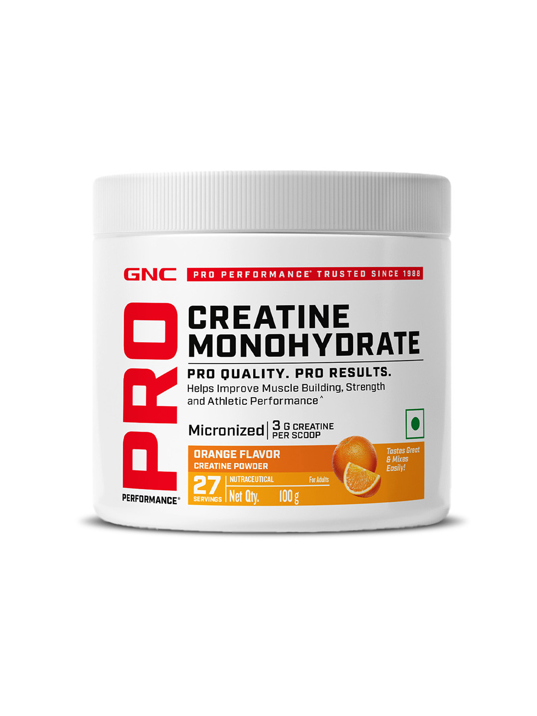 GNC Pro Performance Pure Micronized Creatine Monohydrate Orange 100 gm