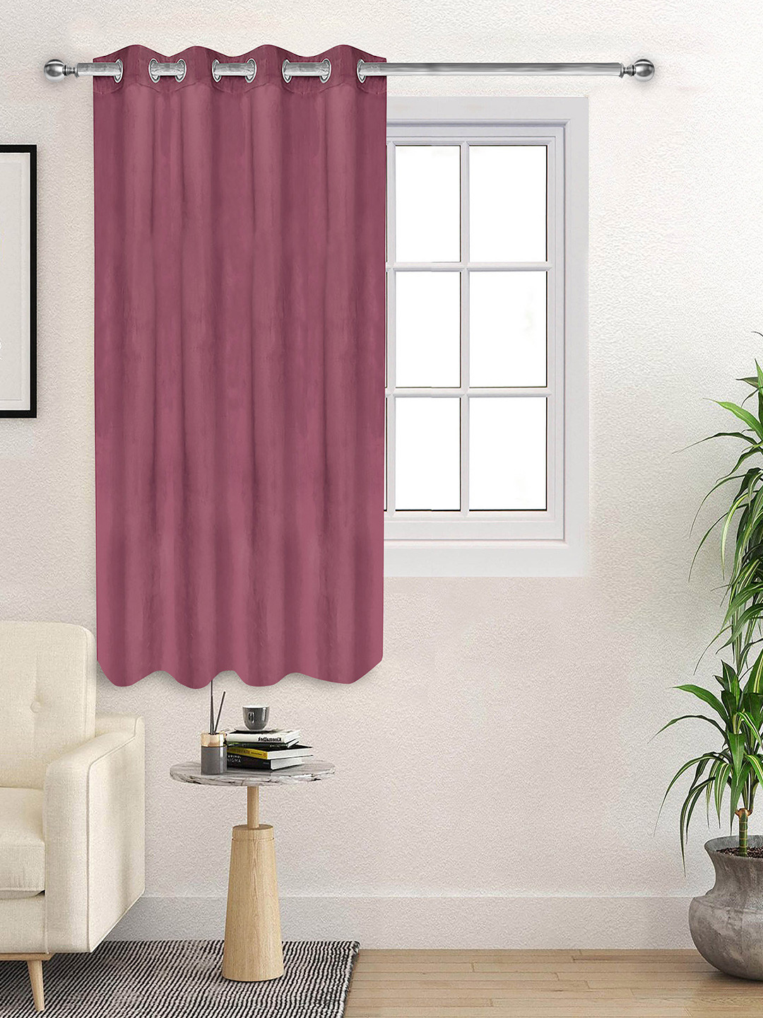 Saral Home Rose Velvet Black Out Window Curtain