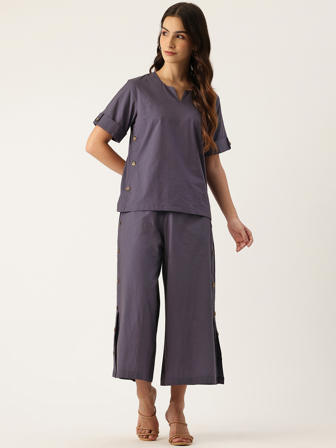 MISRI Pure Cotton Top With Palazzos