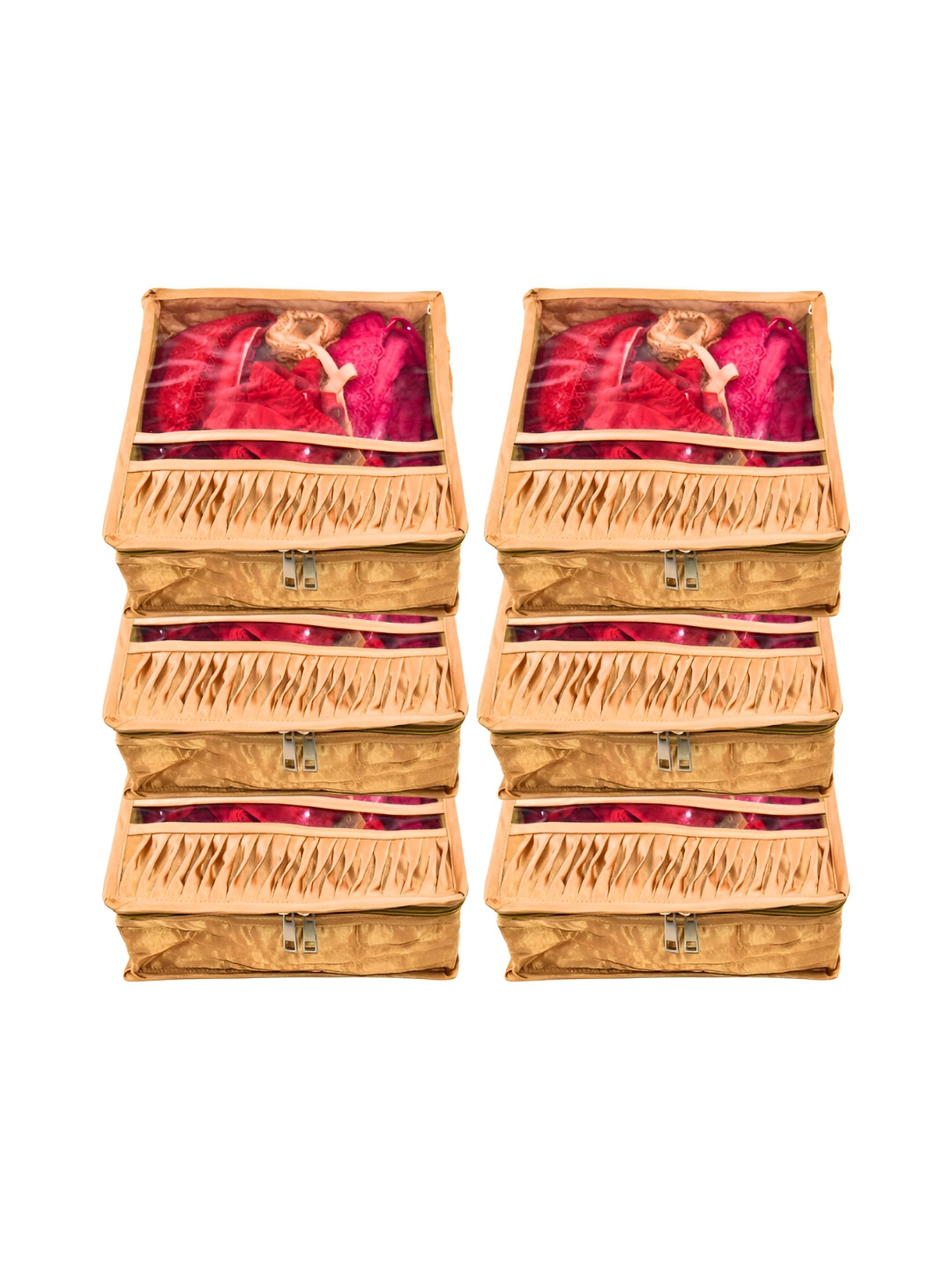 Ajabh Gold-Toned 6 Pieces Water Resistant Undergarment Satin Cover Cloth Organisers
