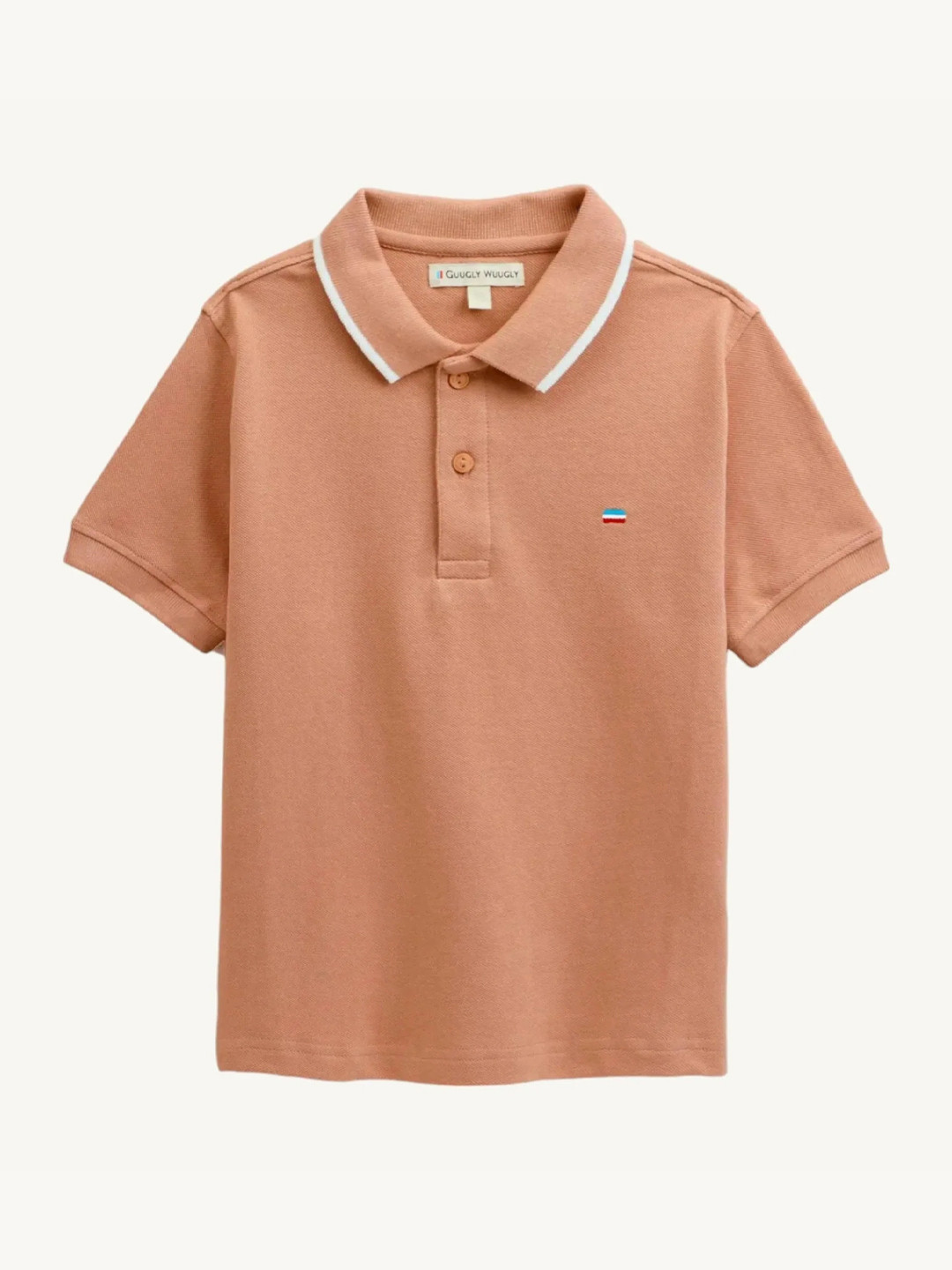 Guugly Wuugly Super Soft Combed Compact Cotton Peach Polo T-shirt