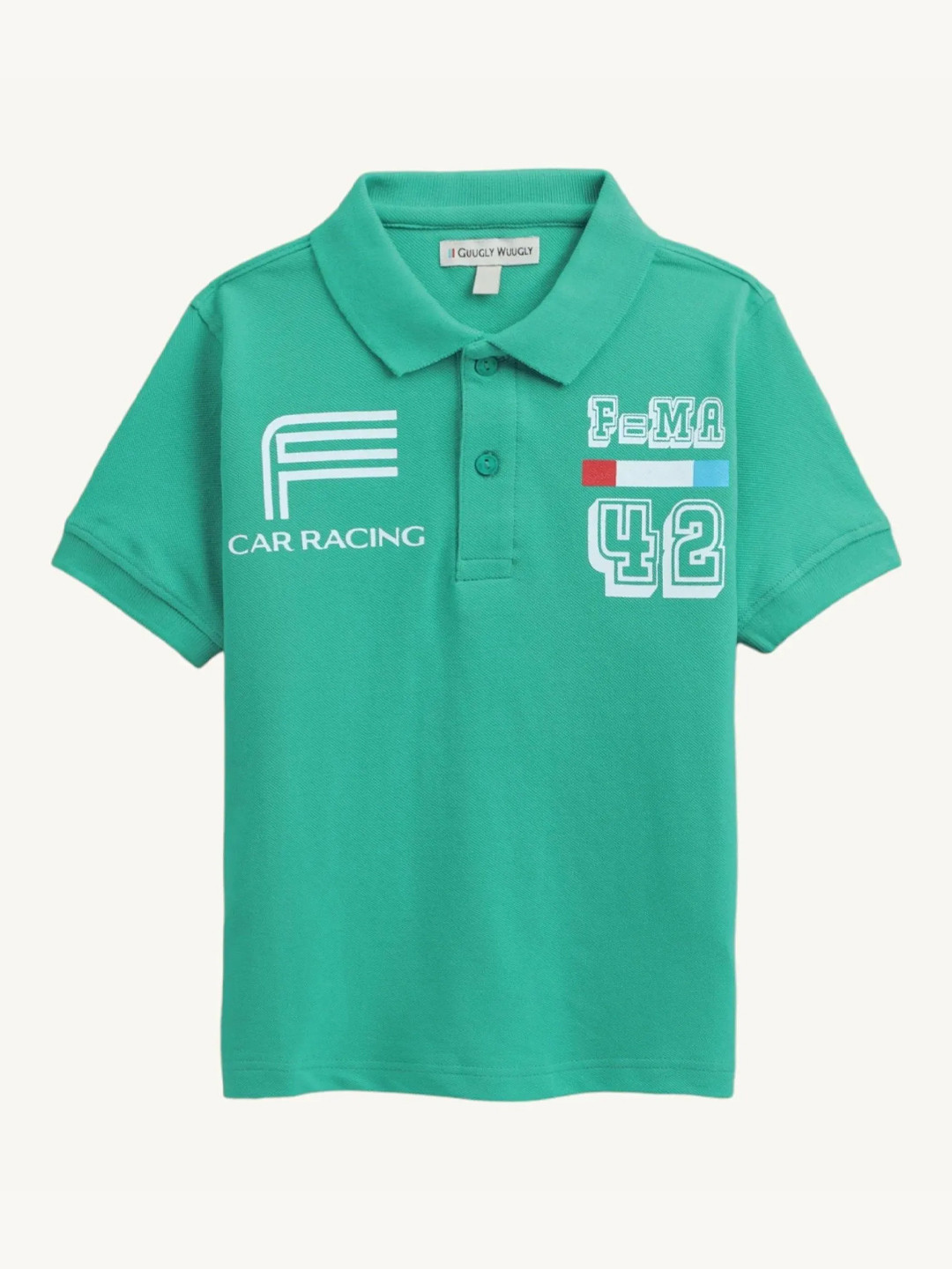 Guugly Wuugly Super Soft Combed Compact Cotton Racing Teal Polo
