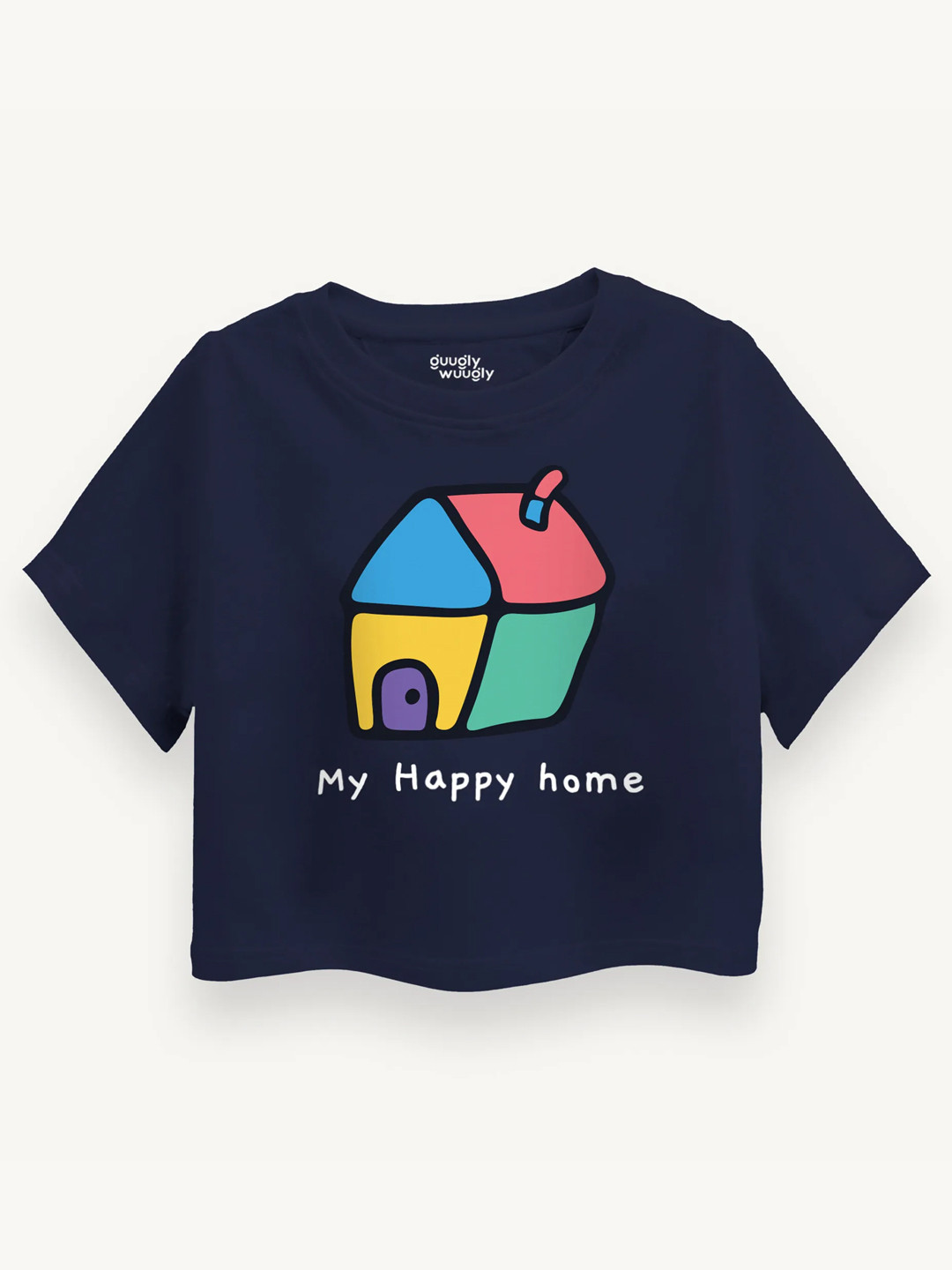 Guugly Wuugly Super Soft Combed Compact Cotton Girls My Happy Home Crop Top