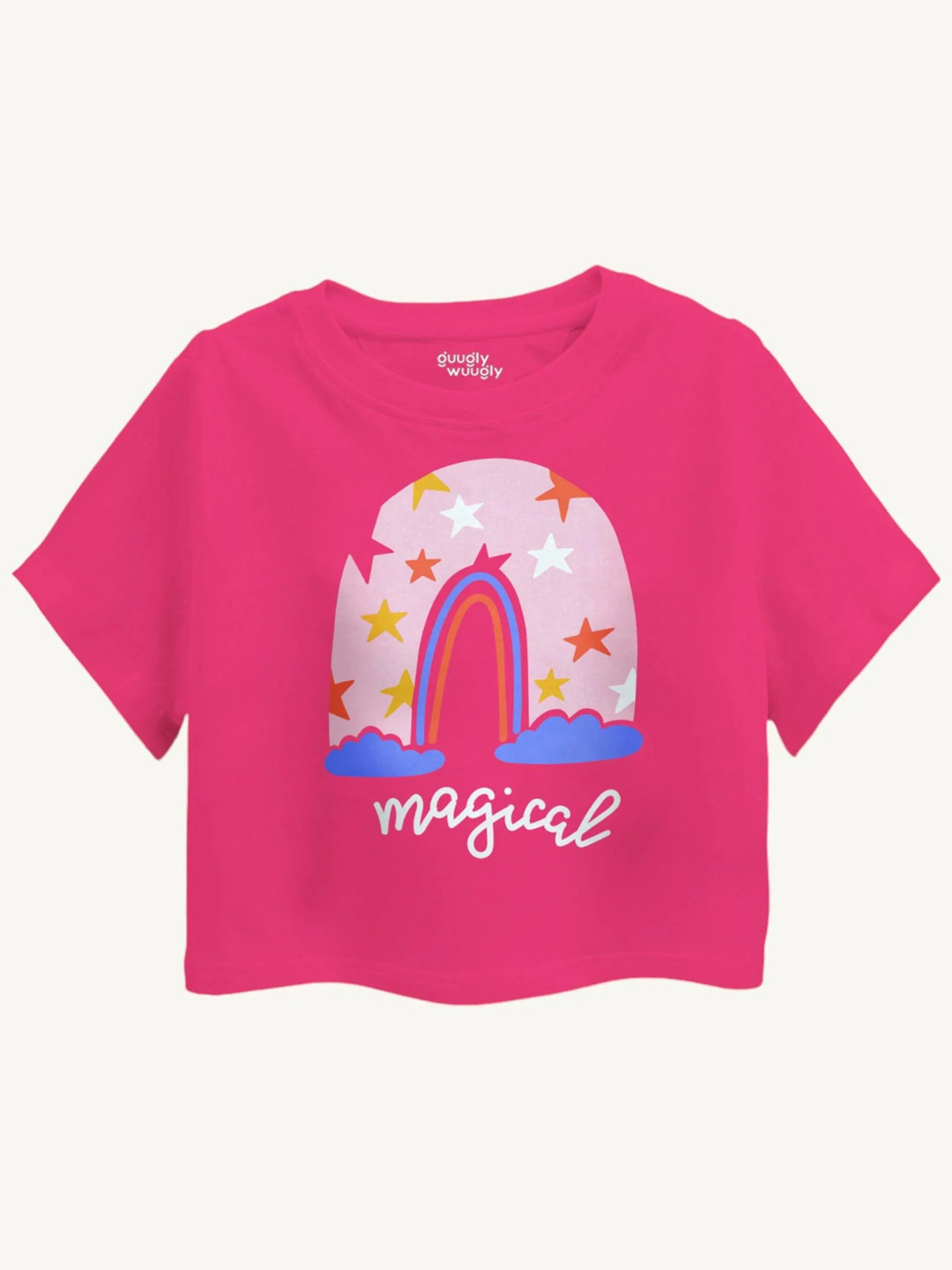 Guugly Wuugly Super Soft Combed Compact Cotton Girls Magical Love Crop Top