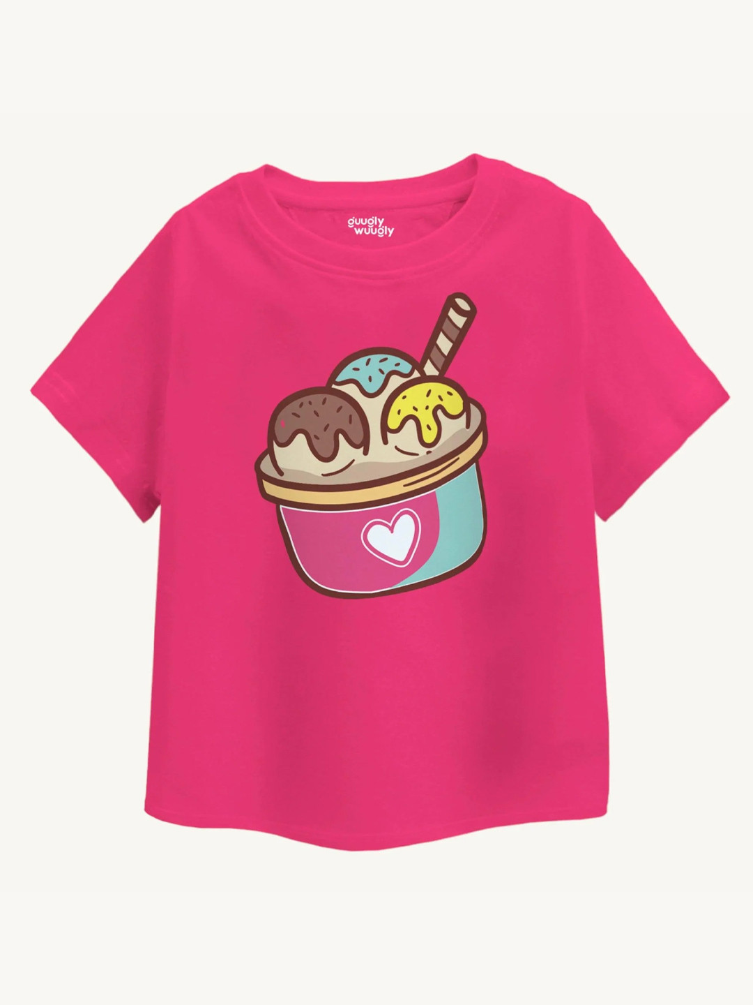 Guugly Wuugly Super Soft Combed Compact Cotton Ice-Cream T-shirt
