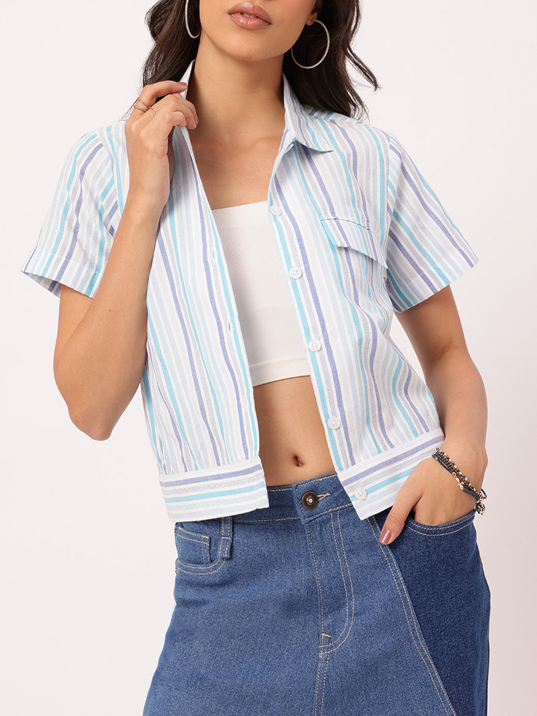 DressBerry Striped Short Sleeve Shirt
