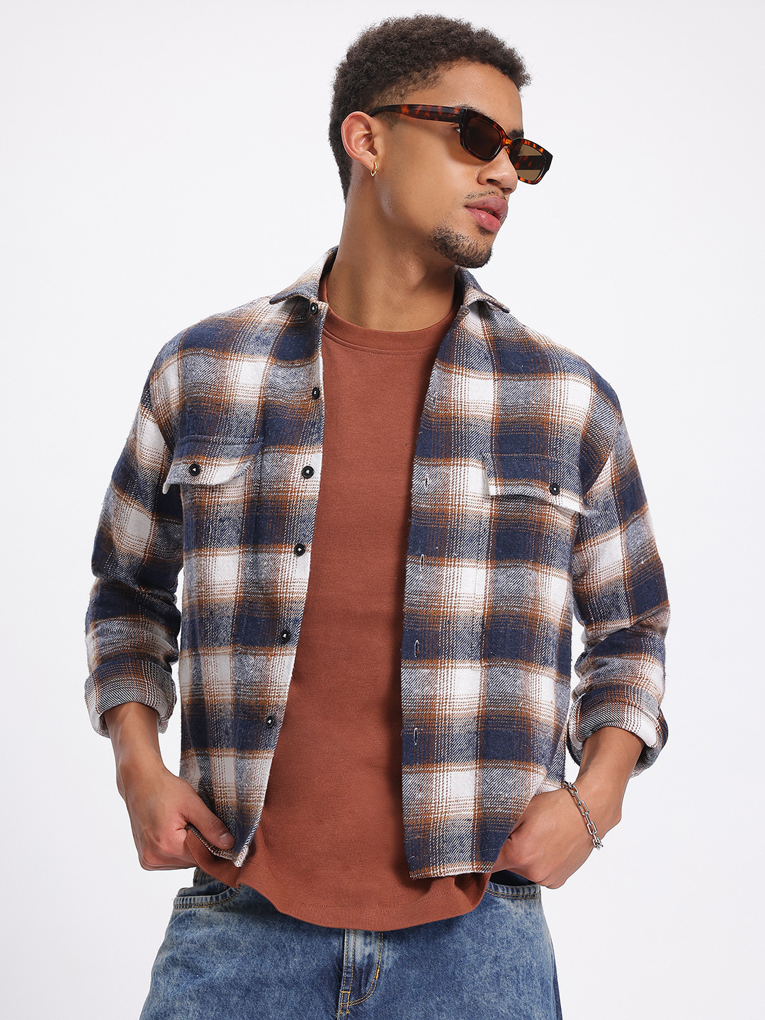 Kook N Keech Flannel Checked Shacket