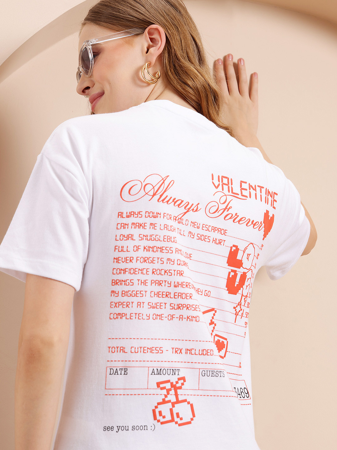 Mast & Harbour Valentine Collection Conversatoinal Print Relaxed Fit T-shirt