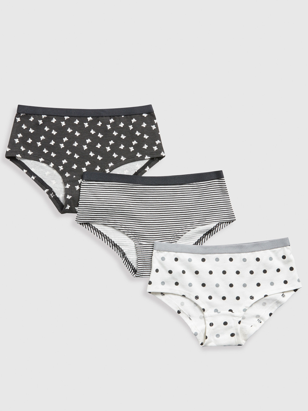 mothercare Girls Pack Of 3 Printed Hipster Briefs JM080