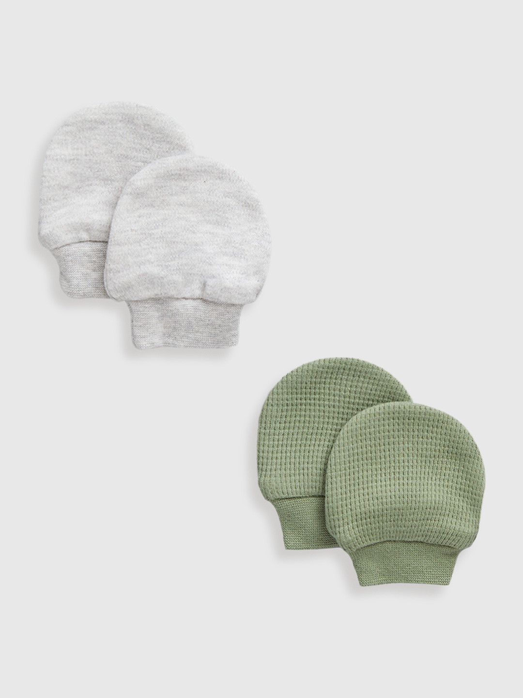 mothercare Boys Pack Of 2 Cotton Textured Mittens