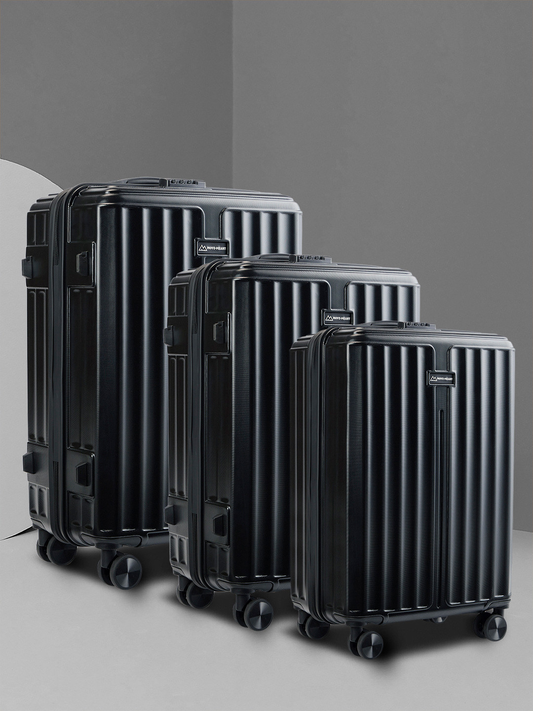 Move-Meant Unisex Pack of 3  Hard Small, Medium & Large Trolley Suitcase