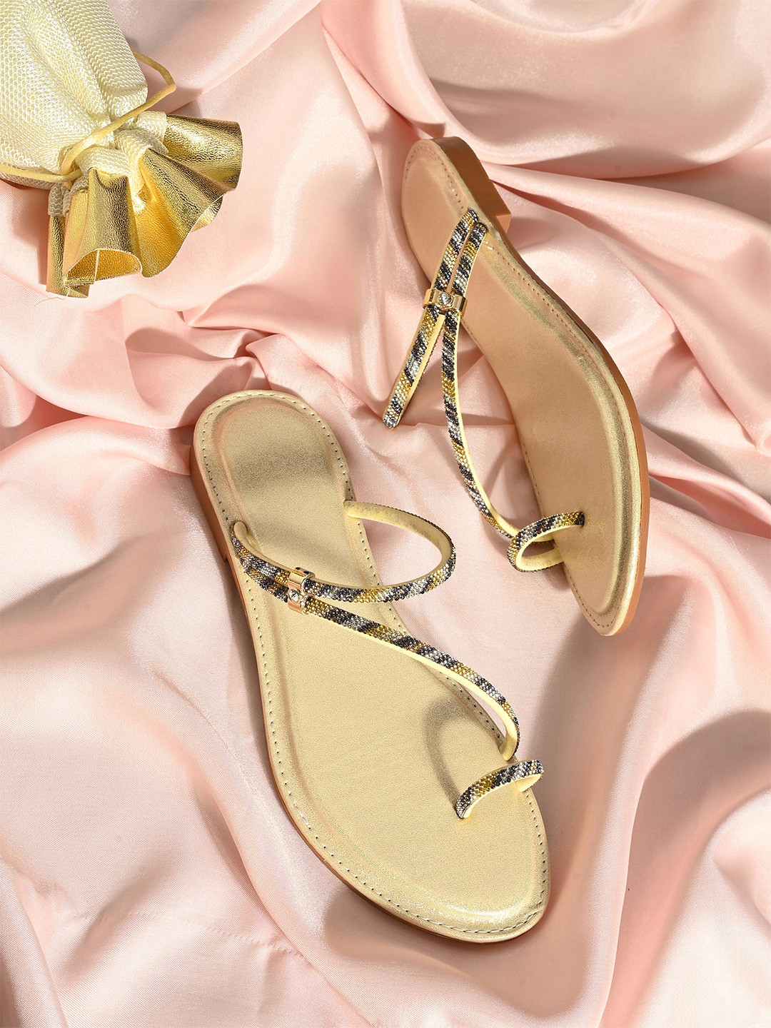 KARADDI Gold Confortable & Lightweight Flats
