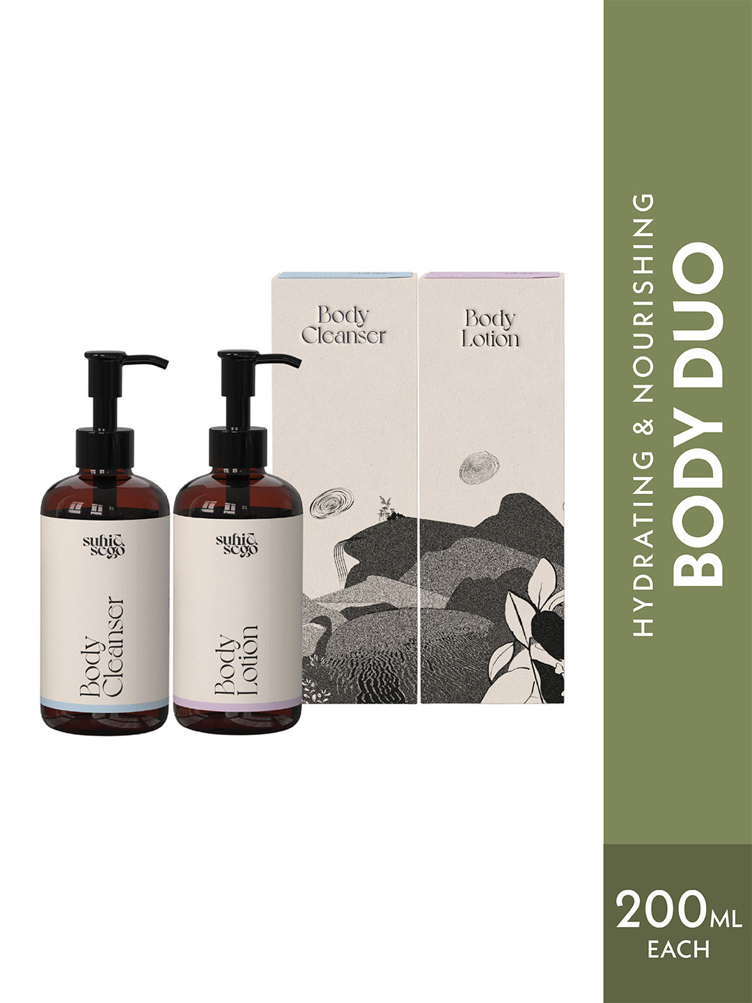 Suhi & Sego Fresh Reset Body Cleanser & Body Lotion - 200 ml Each