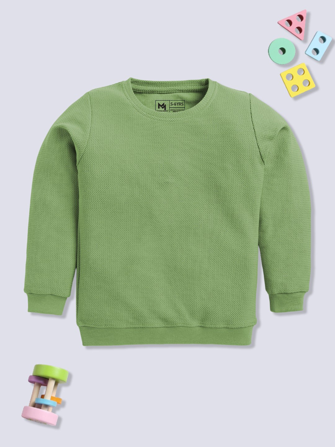 YK X Minute Mirth Girls Self-Design Cotton Sweatshirt