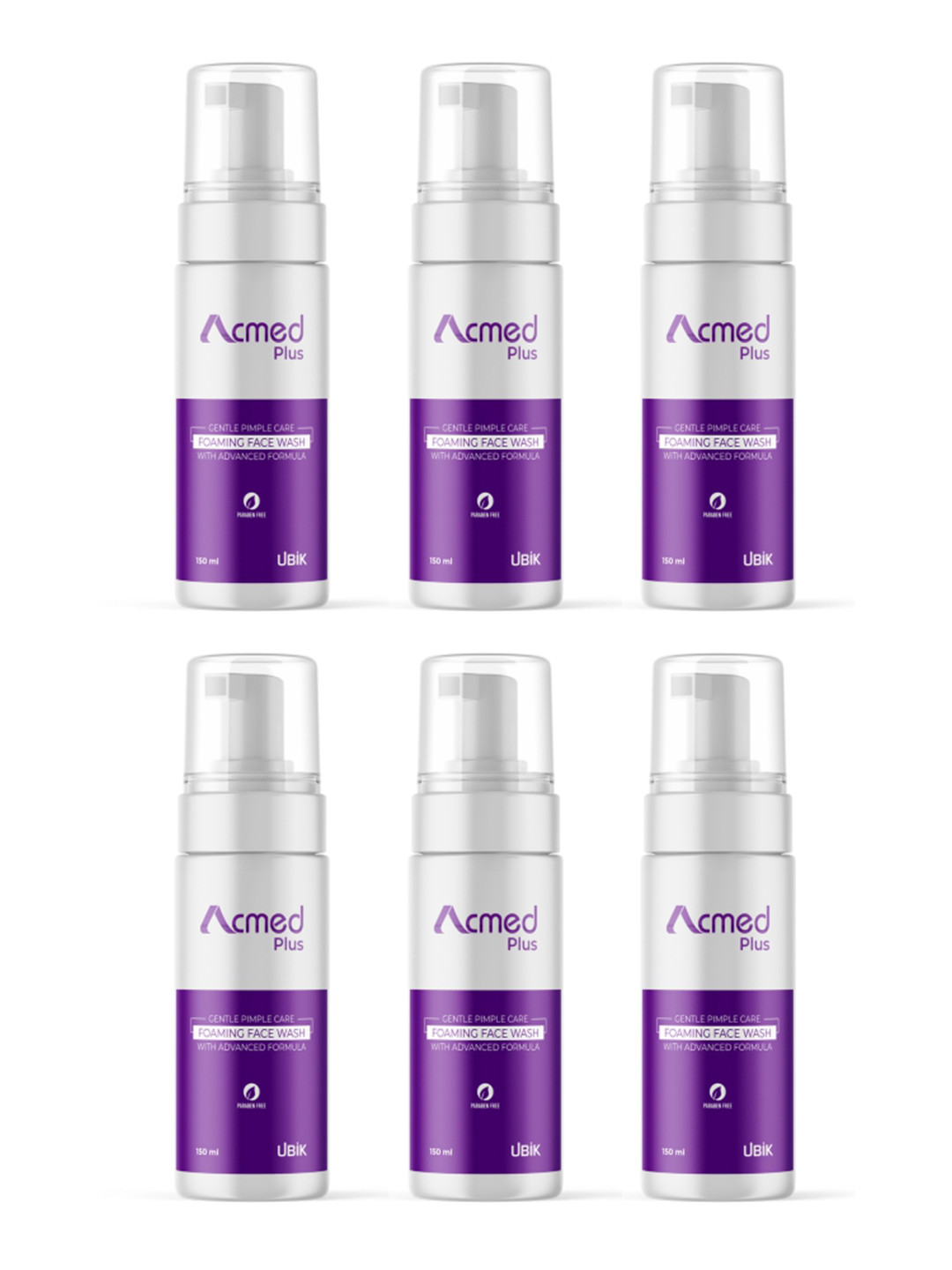 Acmed Pack of 6 Plus Foaming Face Wash- 150ml