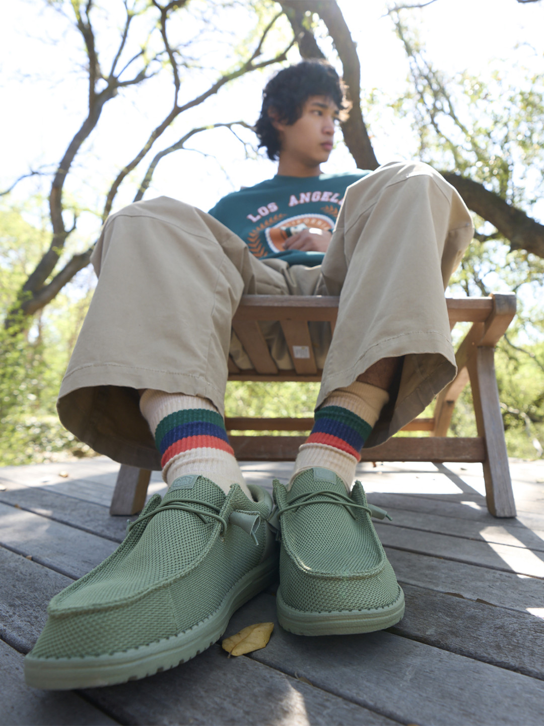 HEYDUDE Men Wally Funk Mono Woven Design Slip-On Stretch-Lace Loafers