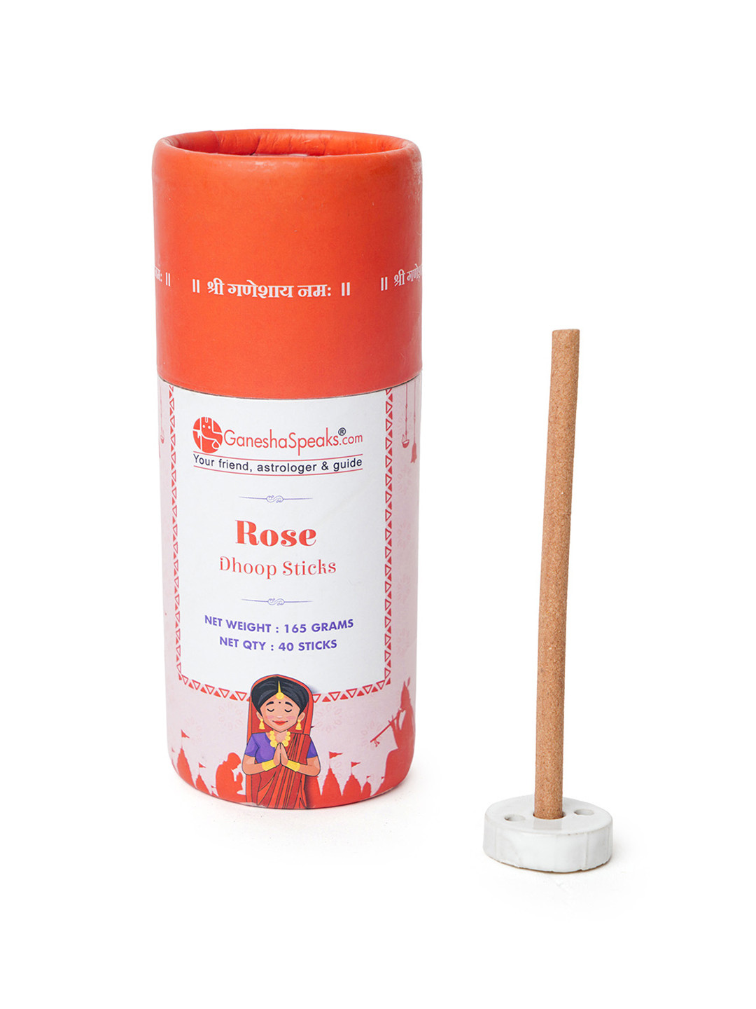 GaneshaSpeaks Rose Colored Wooden Powder Pooja Dhoop Dani Stick