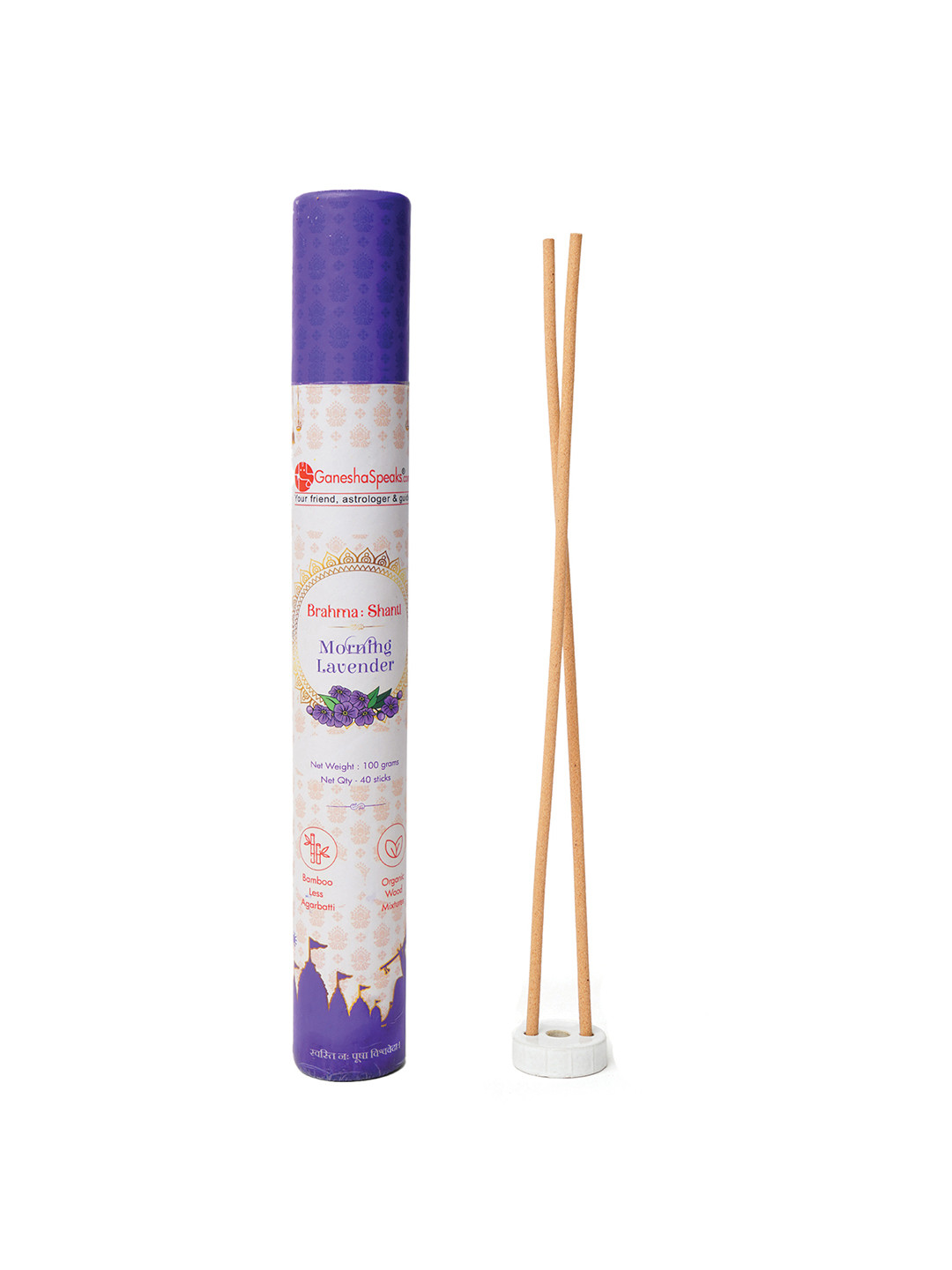 GaneshaSpeaks Brown Morning Lavendar Wooden Incense Sticks
