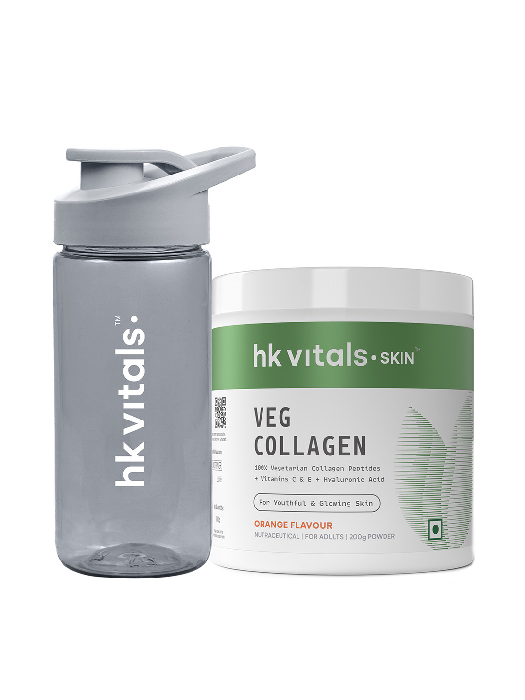 HK VITALS Veg Collagen Supplement With Sipper - 200 g - Orange Flavour