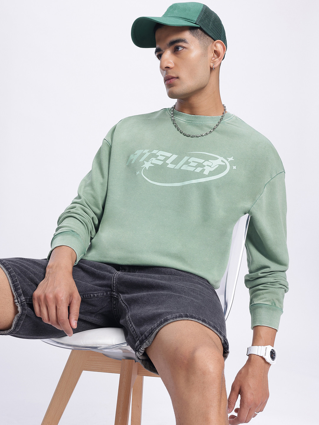 Kook N Keech Faded Typography Print Drop-Shoulder Sleeves Pullover