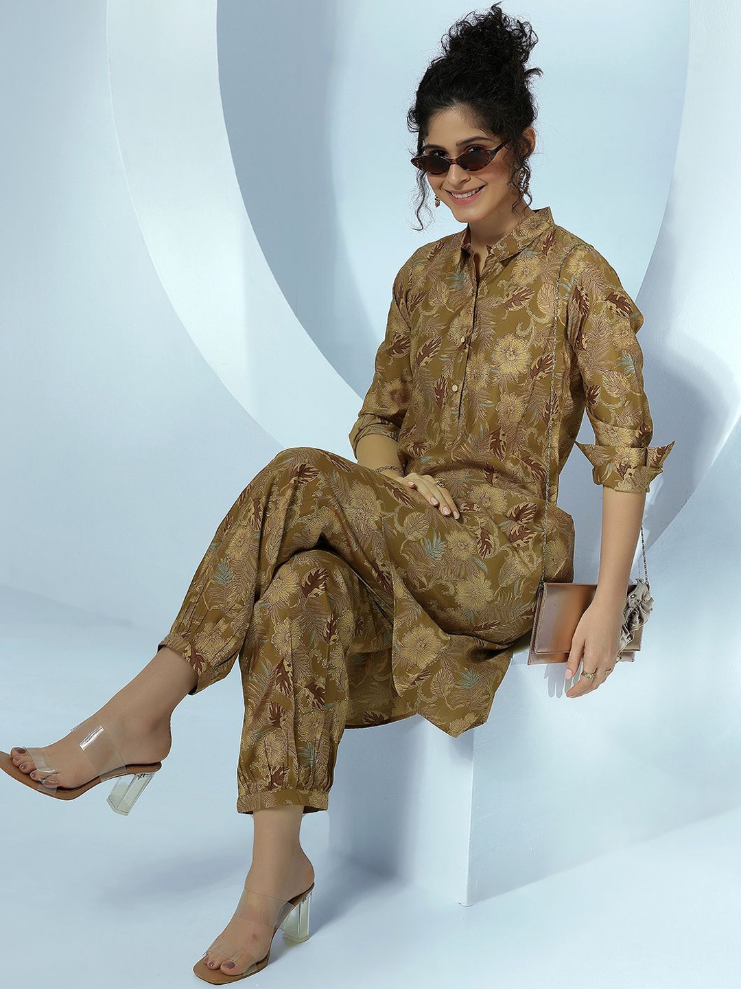 Libas Printed Top With Trousers Co Ords - Co Ords for Women 31042531 | Myntra