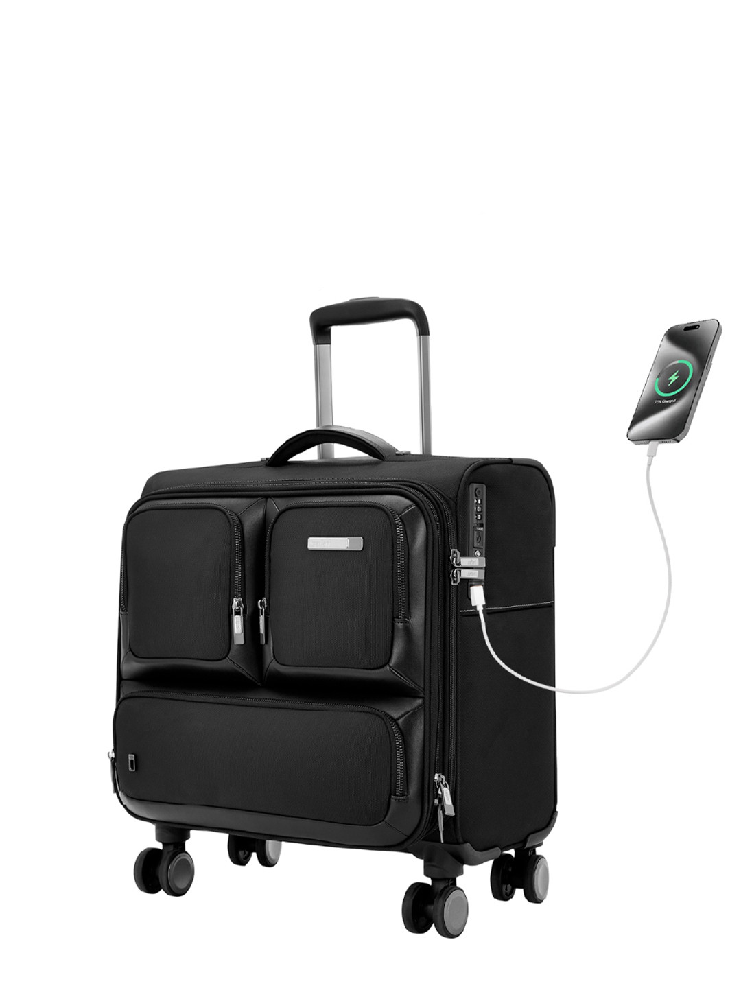 Safari Select Phoenix Black Overnighter with Laptop Compartment   TSA Lock Trolley Bag