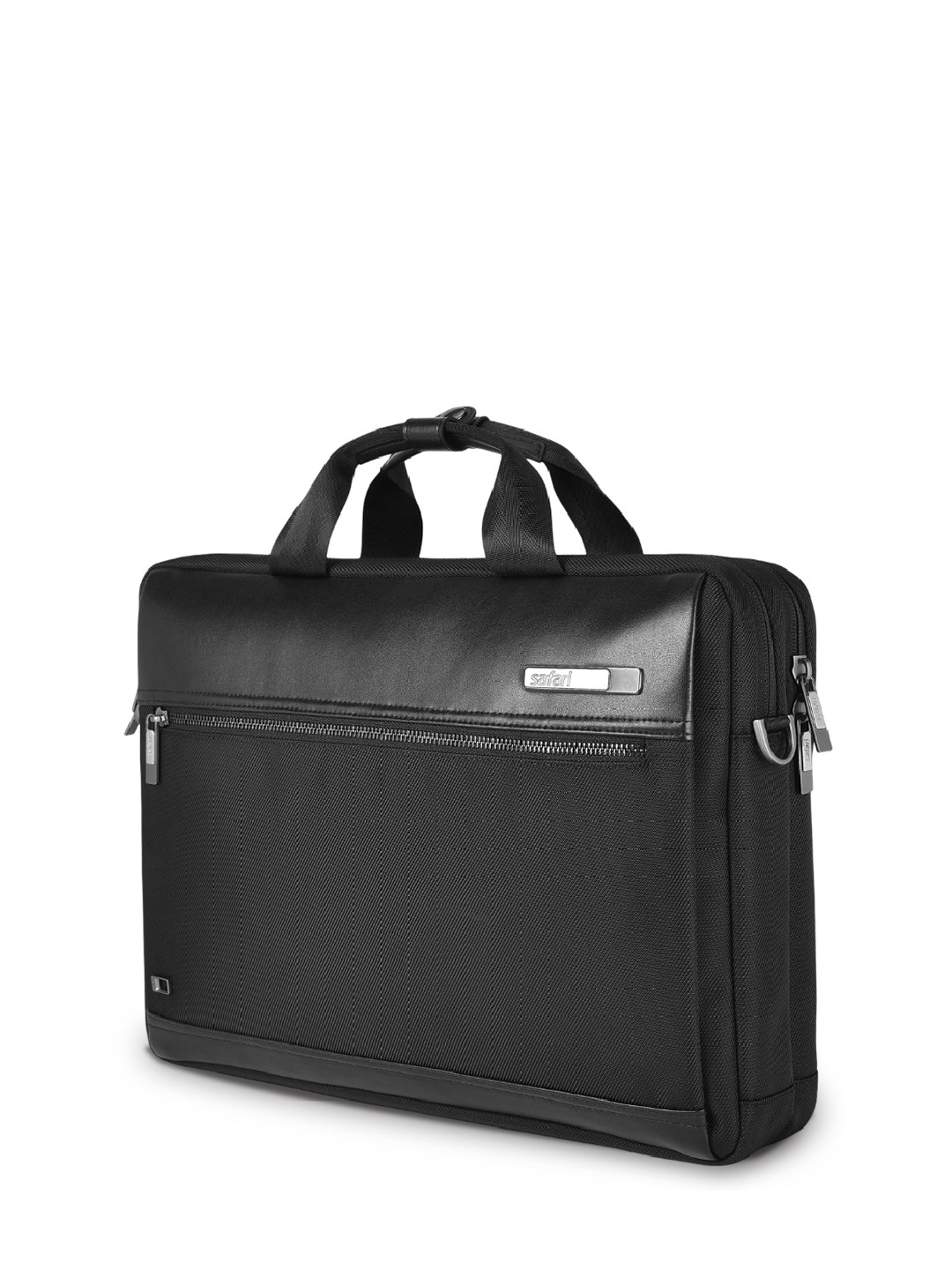 Safari Select Crest Black with Adjustable and Detachable Straps Laptop Messenger Bag