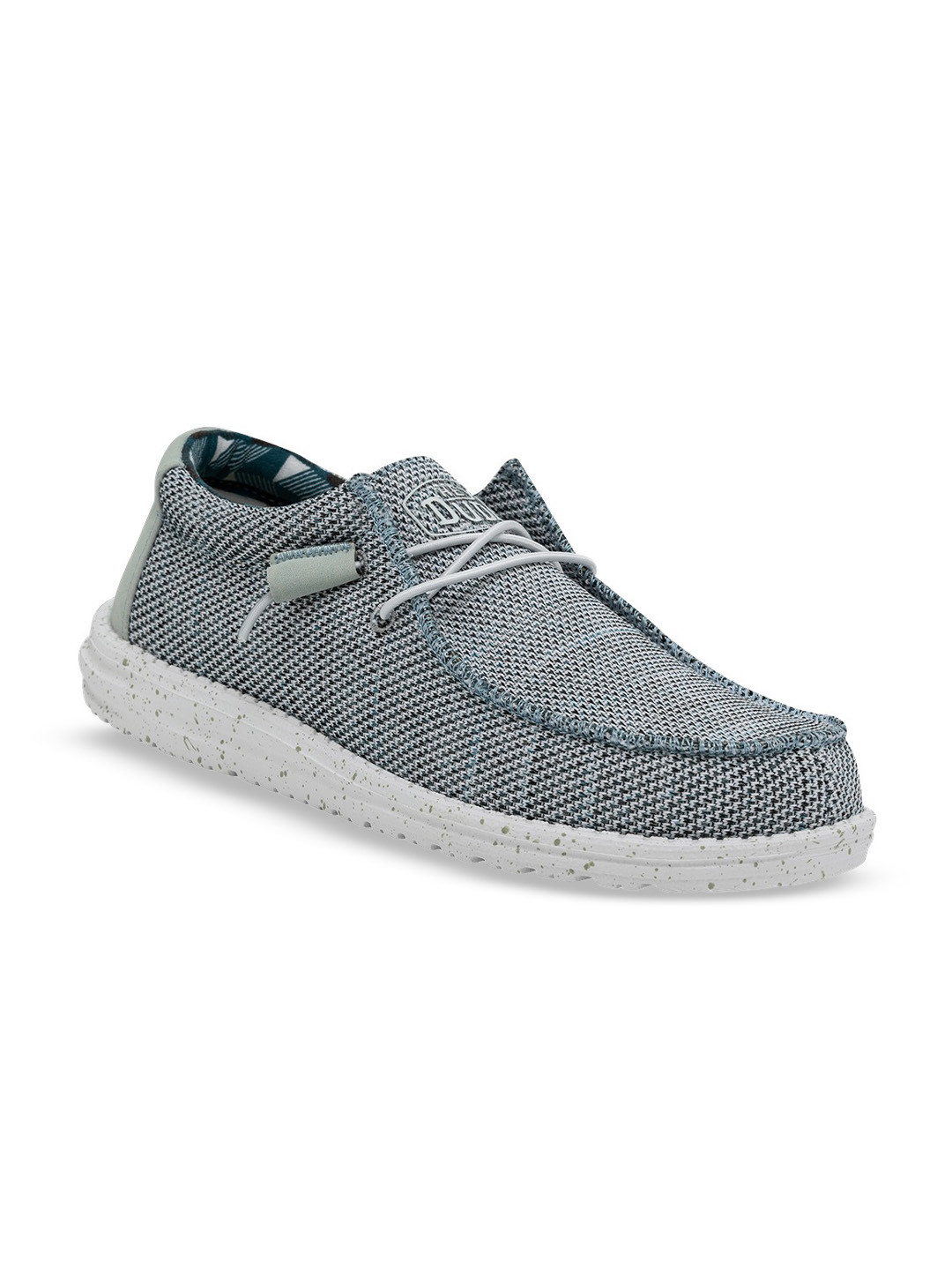 HEYDUDE Men Wally Sox Woven Design Slip-on Stretch-Lace Loafers