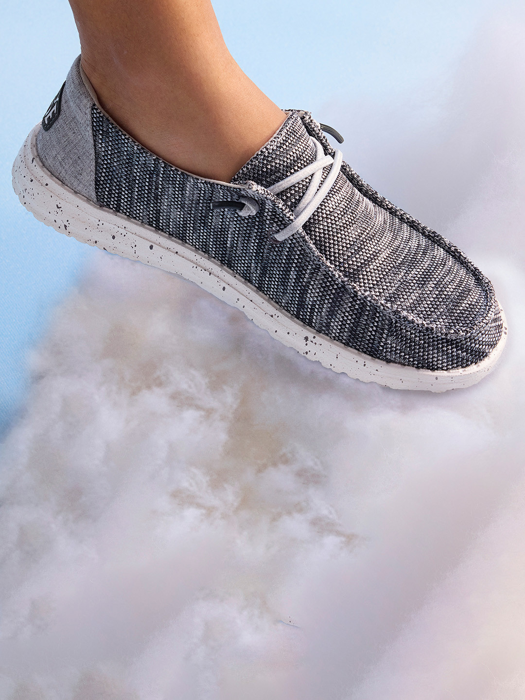 HEYDUDE Women Wendy Sox Woven Design Slip-on Stretch-Lace Sneakers