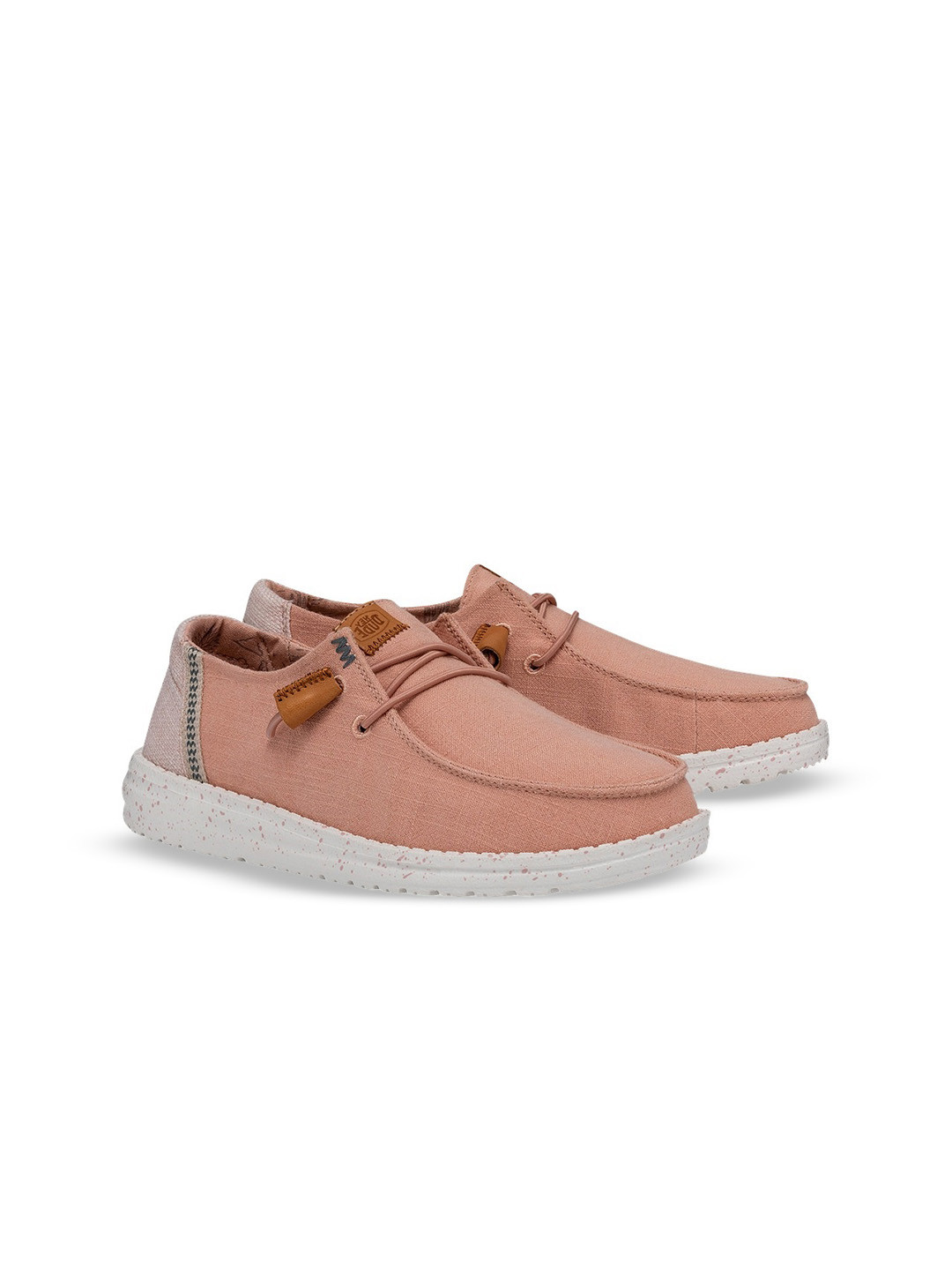 HEYDUDE Women Wendy Washed Woven Design Slip-on Stretch-Lace Sneakers