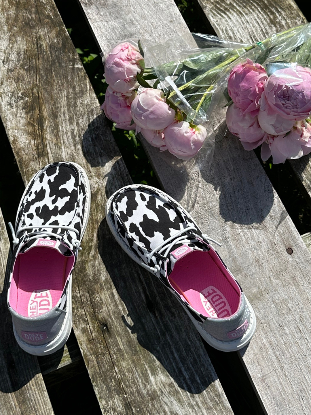 HEYDUDE Women Wendy Milky Way Printed Slip-on Stretch-Lace Sneakers