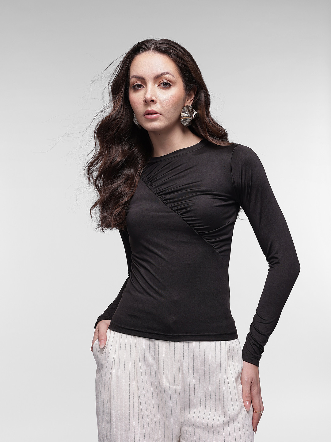 French Connection Ruched Fitted Top
