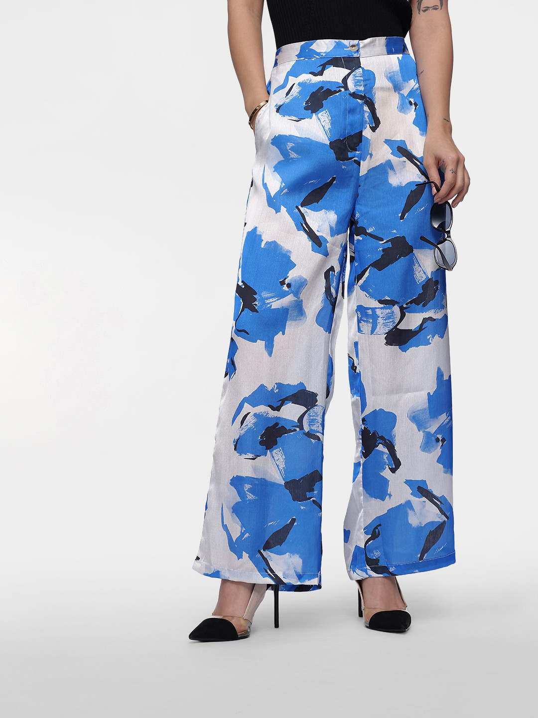French Connection Women Abstract Printed Parallel Trousers