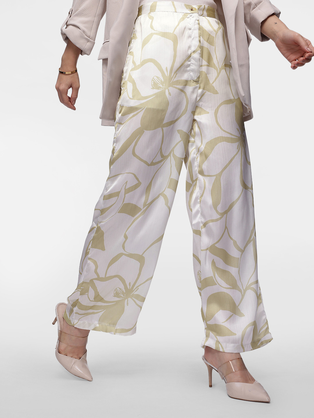 French Connection Women Floral Printed Parallel Trousers