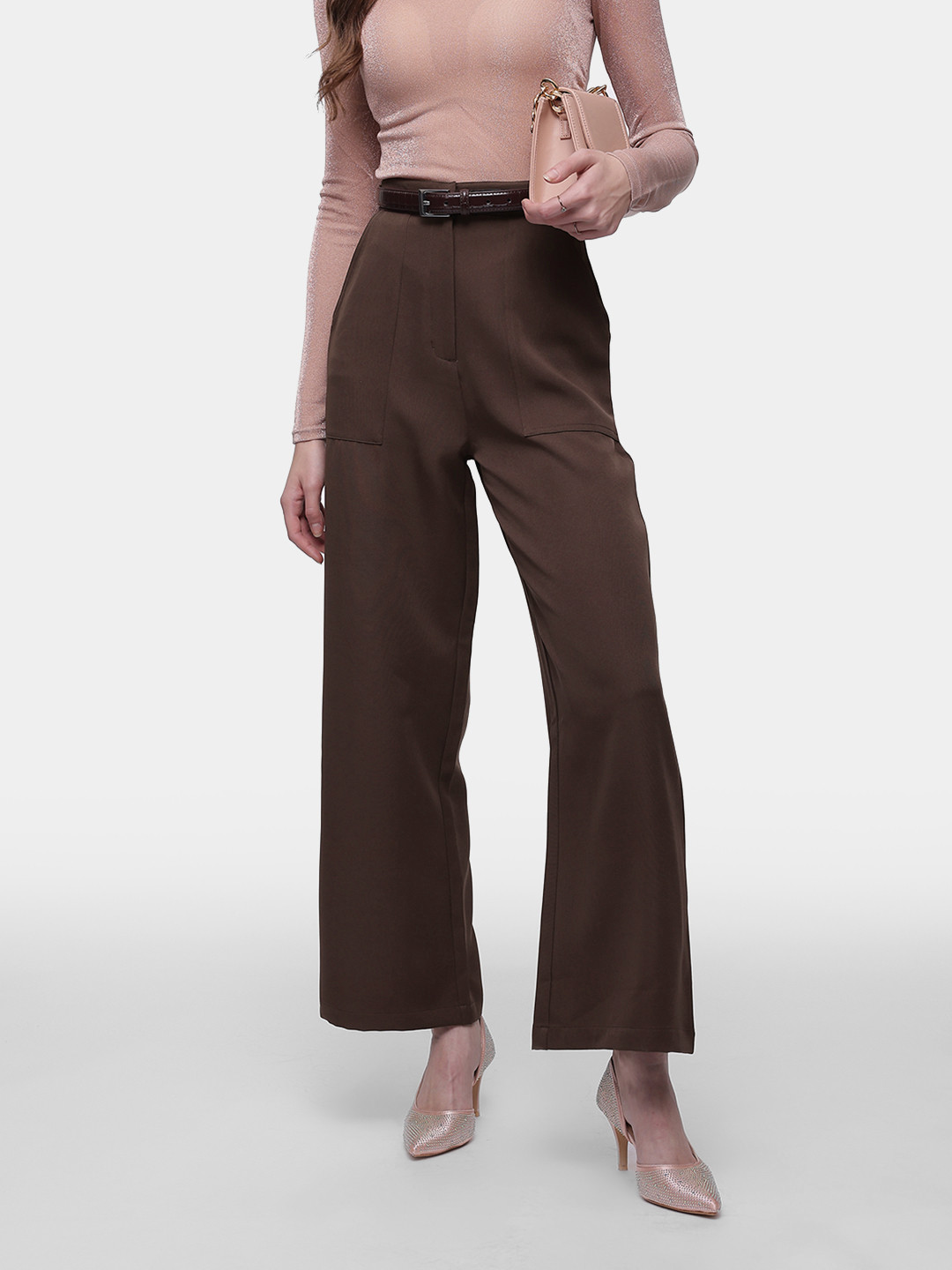 French Connection Women Wide Leg Semi-Formal Trousers