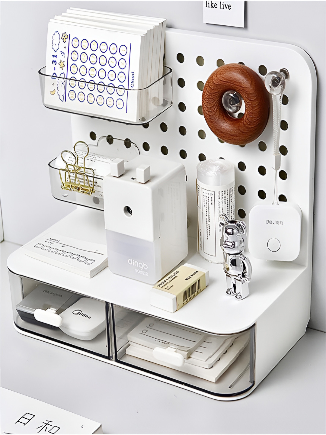 HOUSE OF QUIRK White Card Stand Display Desk Organiser