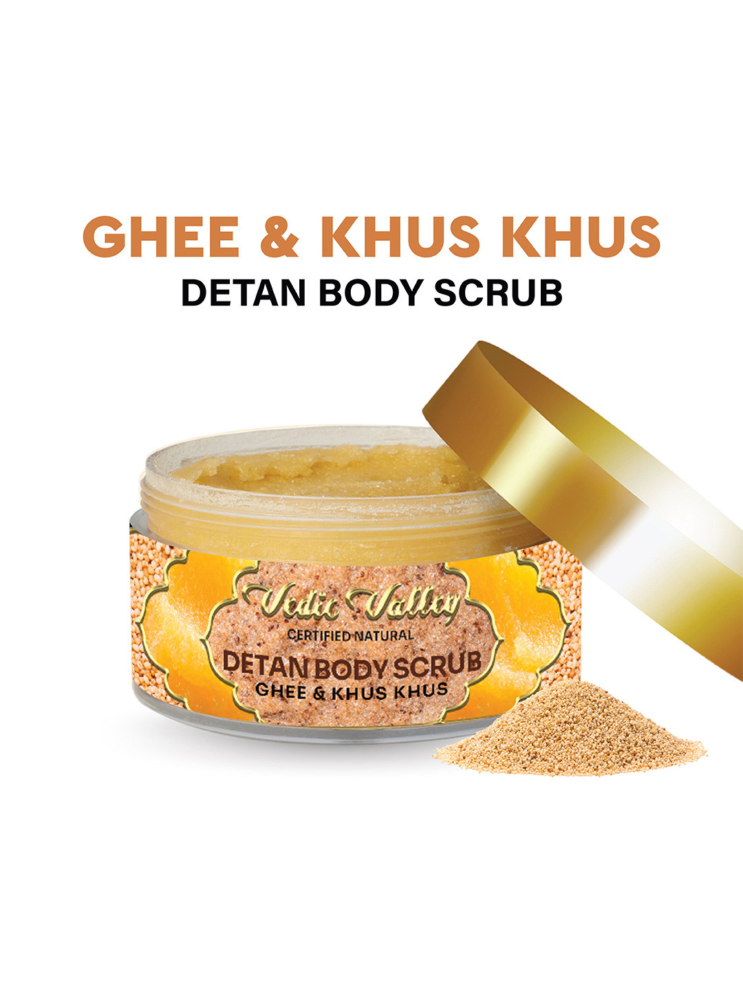 Vedic Valley Ghee Khus Khus Detan Body Scrub - 250 g