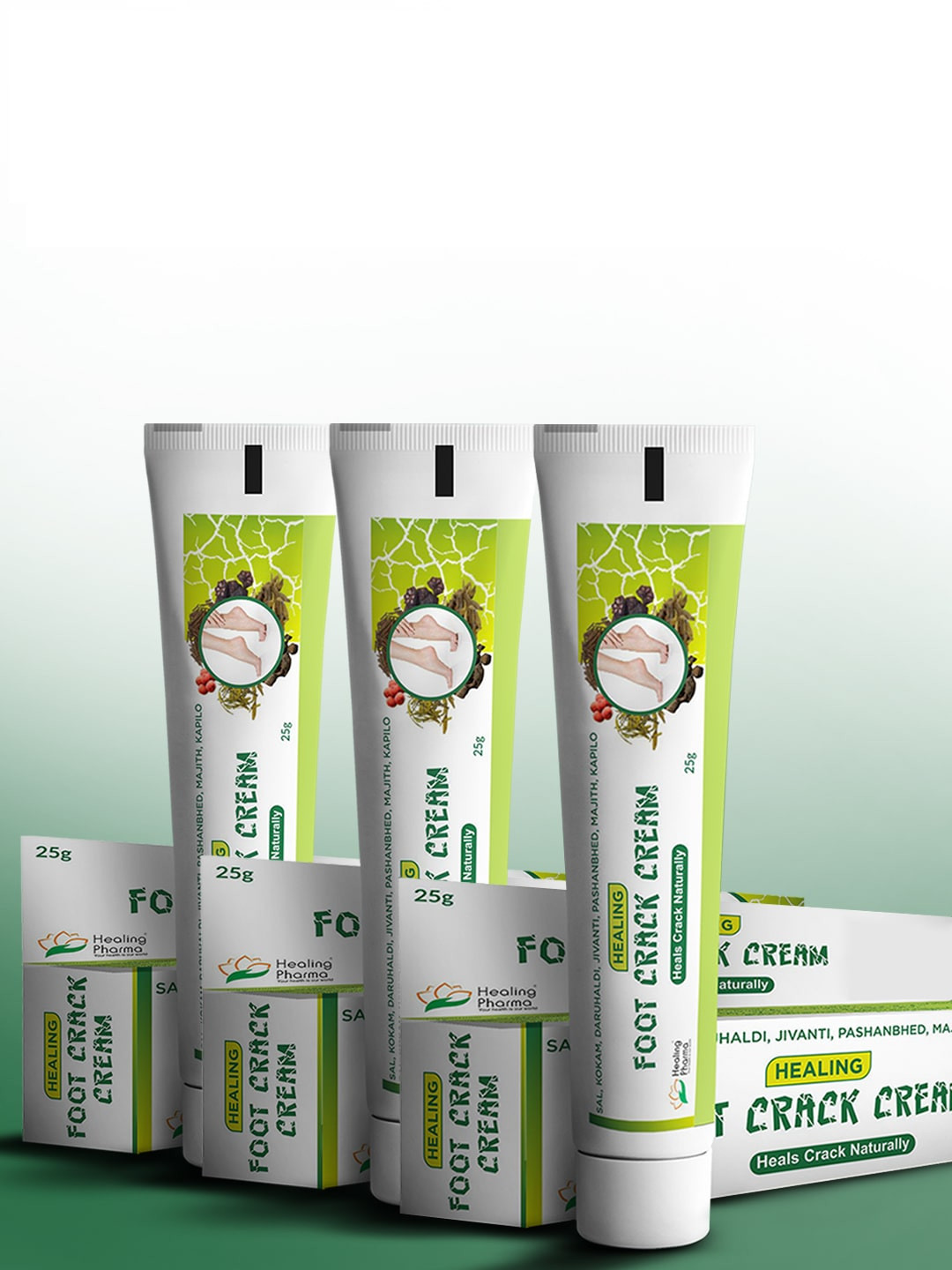 Healing Pharma Set of 3 Foot Crack Heal Cream - 25g each