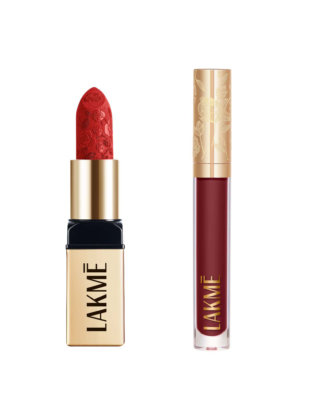 Lakme Set of Rouge Bloom Matte Liquid & Bullet Lipstick - Shade 303 & 209