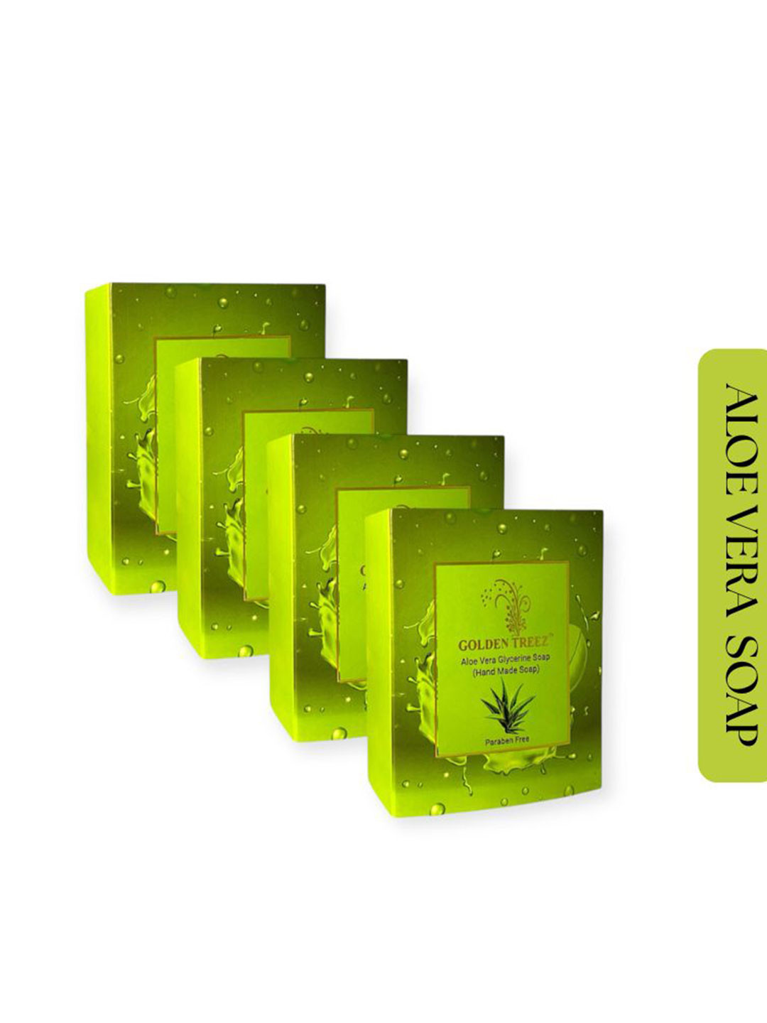 Golden Treez Pack Of 4 Handmade Aloe Vera Moisturizing Soap 115 gm Each