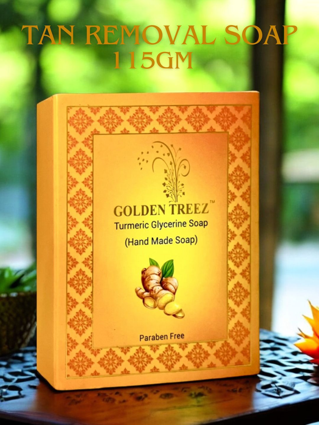 Golden Treez Handmade Turmeric Bathing soap for Tan, pimple removal - 115ml