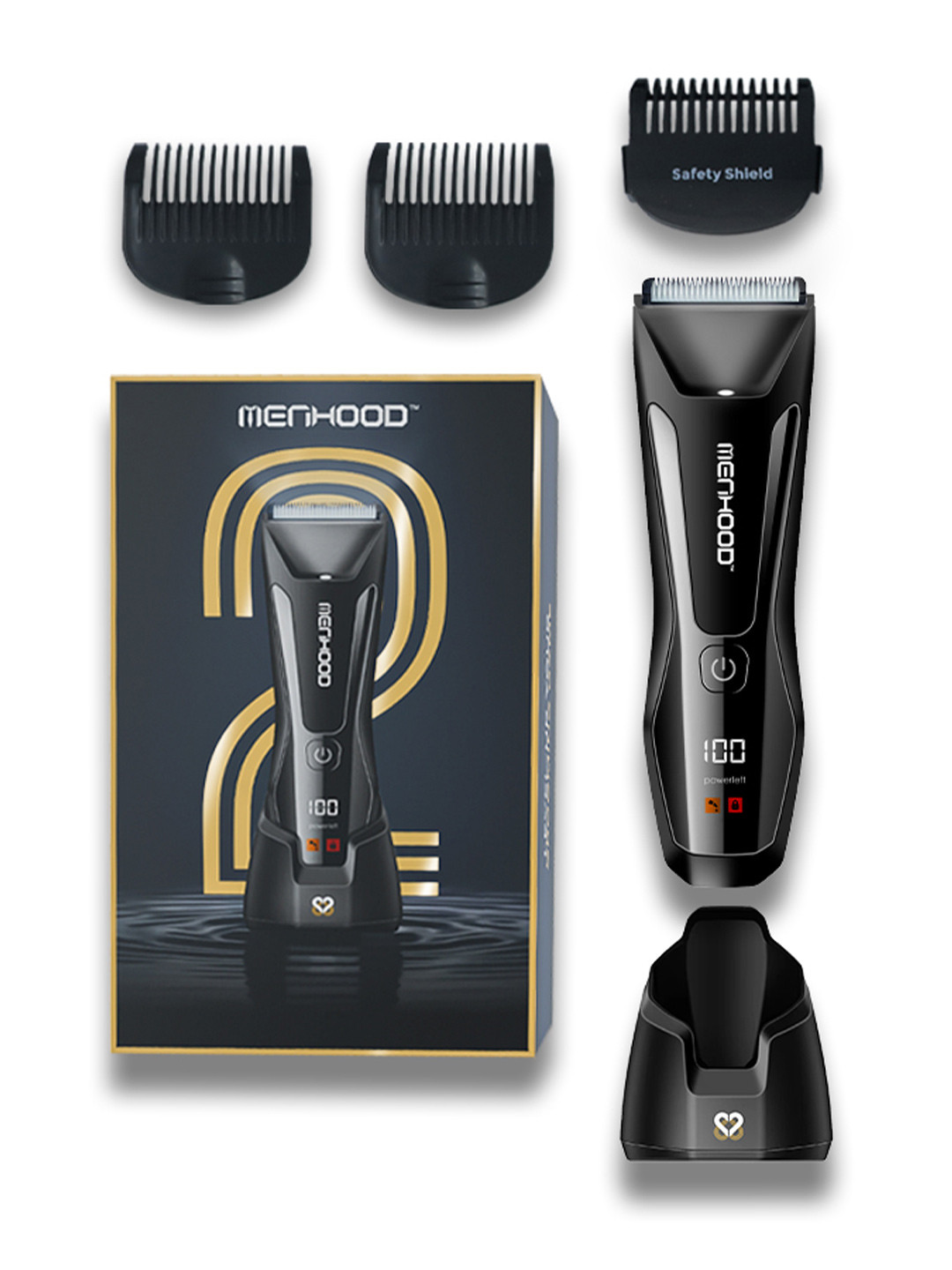 MENHOOD Battery Powered 4000k LED 150Min Runtime WaterProof Cordless Grooming Trimmer 2.0