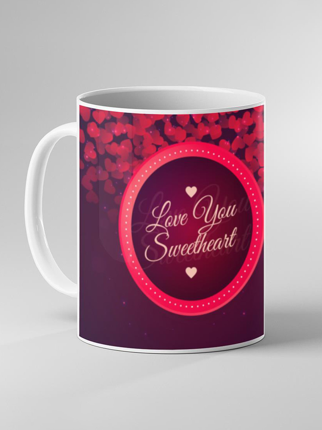 Keviv White and Purple Text or Slogans Printed Ceramic Glossy Mugs 325 ml