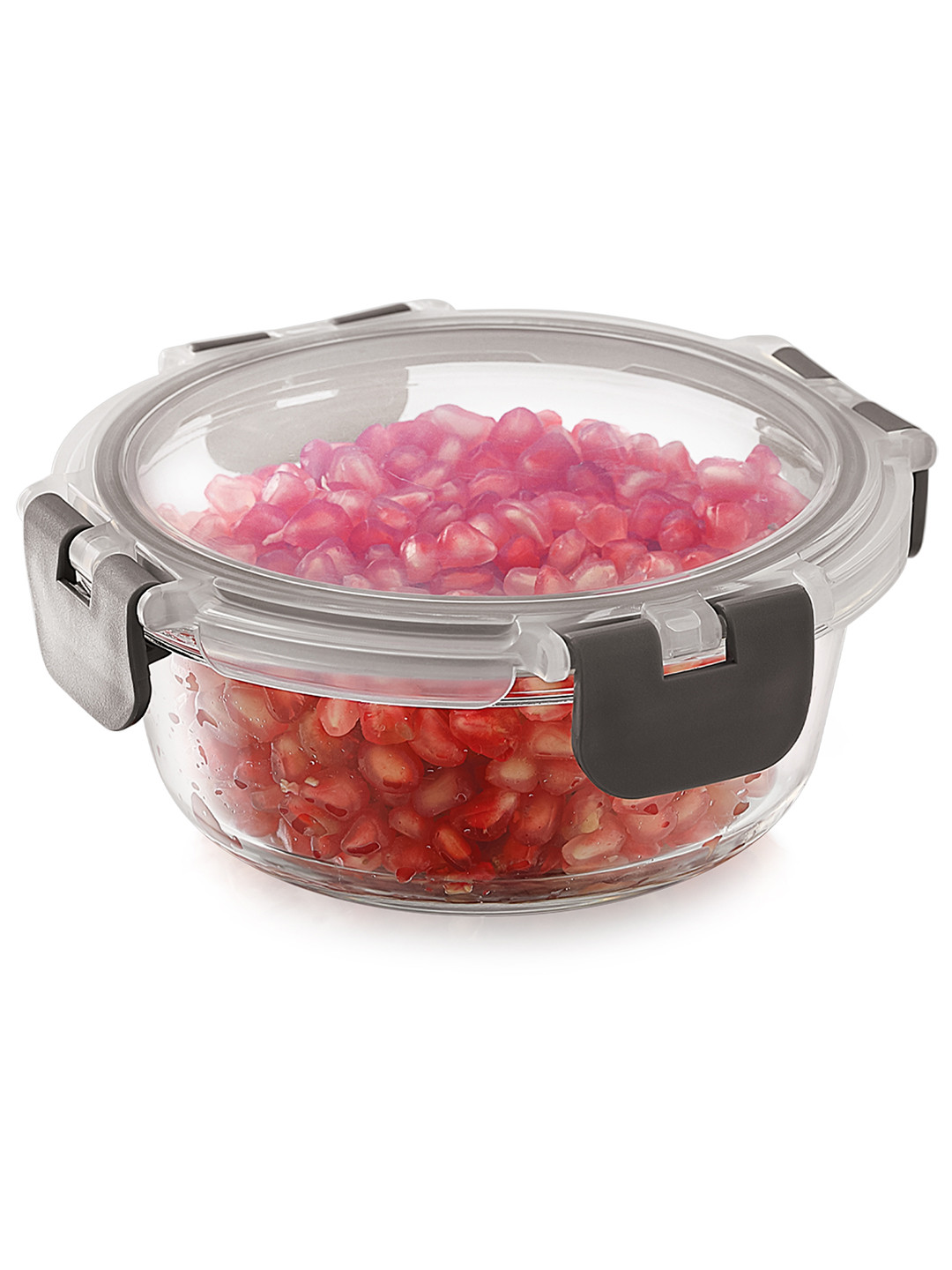 Magnus Transparent Glass Microwave Safe Clip-On Fridge Container-400ml