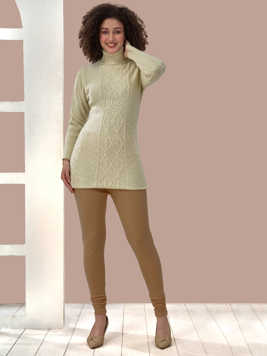 LYRA Winter Fleece Lined Churidar Length Leggings