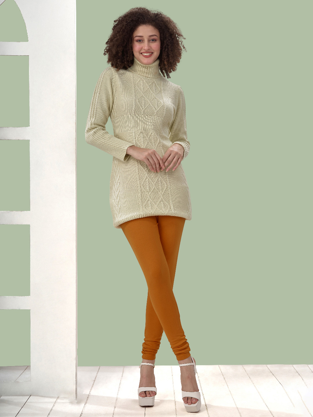 LYRA Winter Fleece Lined Churidar Length Leggings