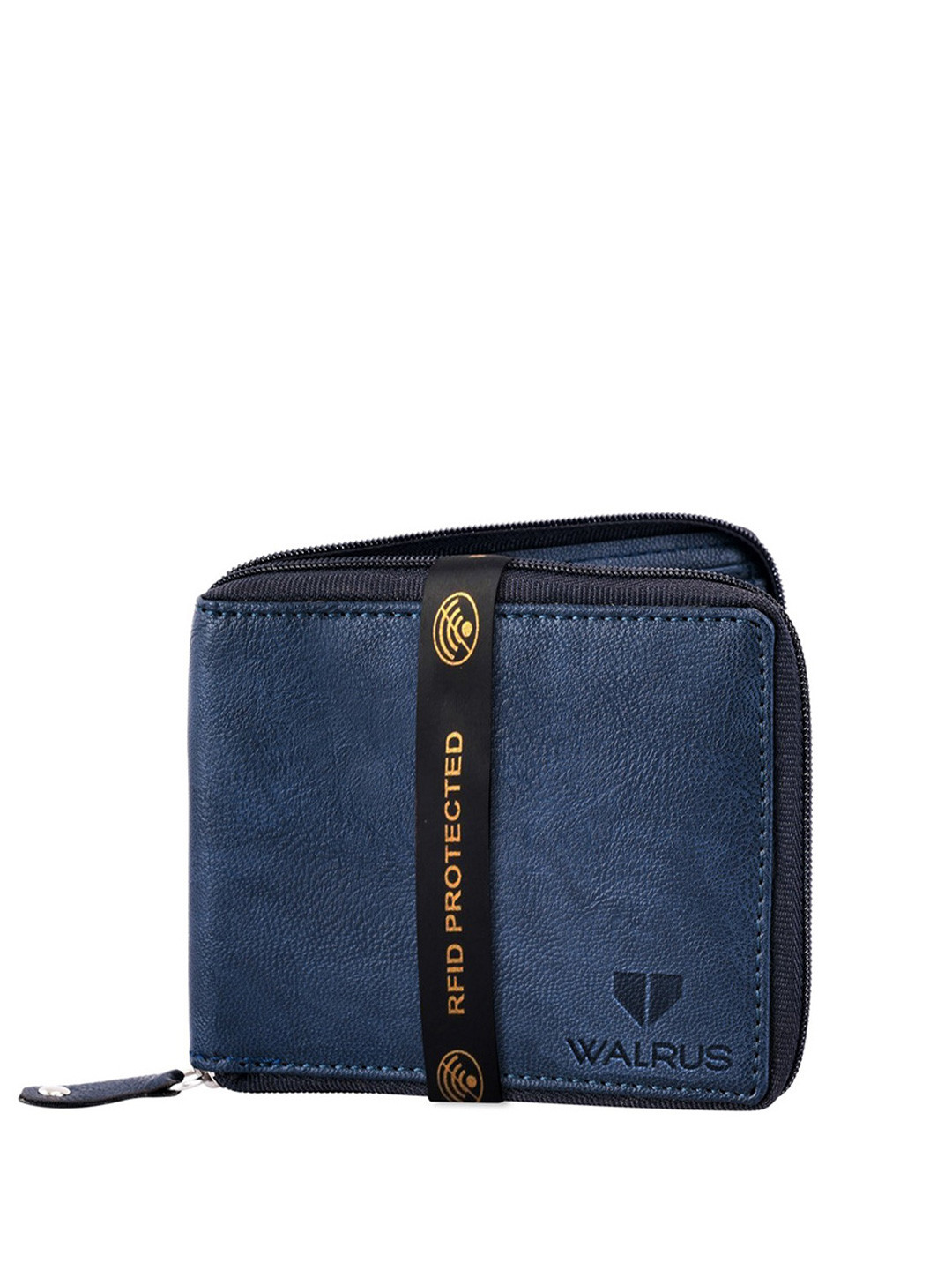 Walrus Men Blue Nature Friendly Vegan Leather Zipper Men Wallet