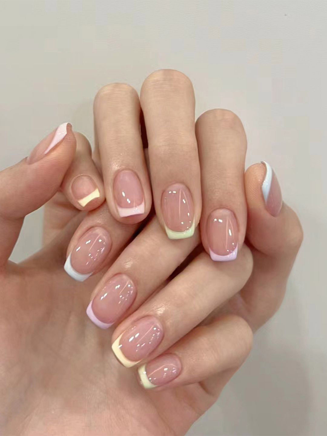 Secret Lives Set Of 24 Glossy Square Shape Reusable Artificial Nails - Ombeo Design