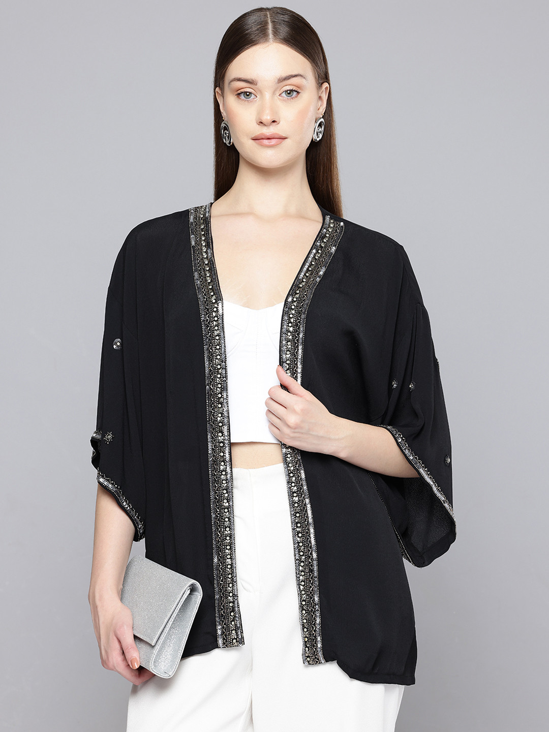 SCOUP Women Party Embellished Shrug