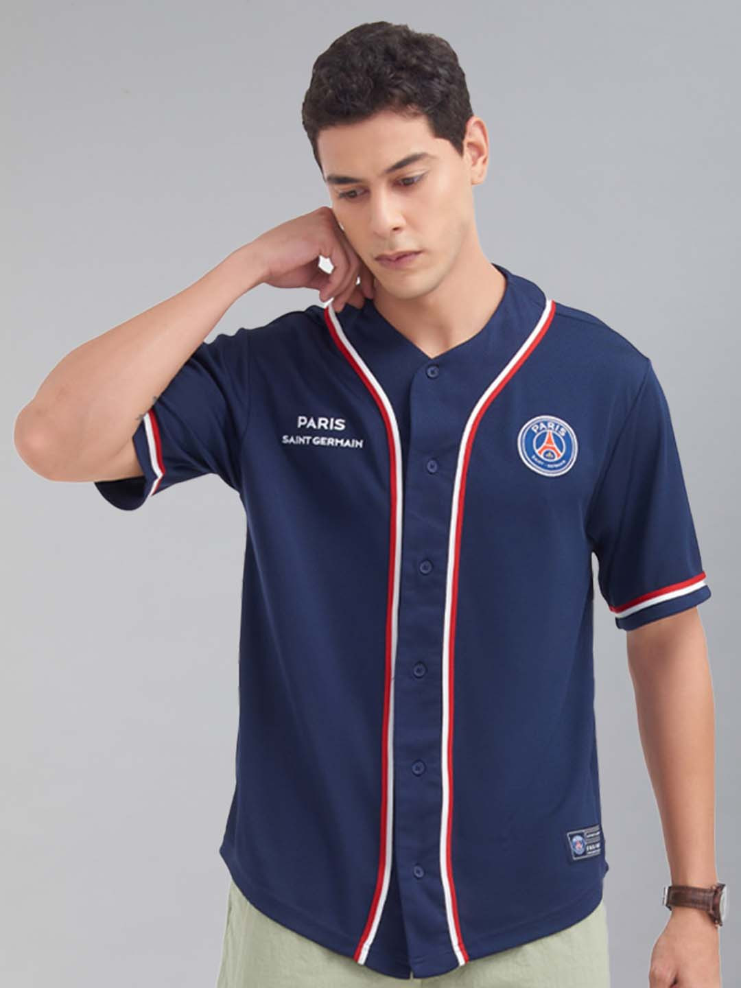 PSG Men Collarless Solid Casual Shirt